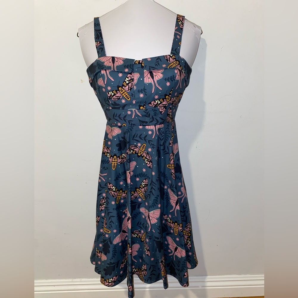 Floral Kids Casual Dress - Blue and Pink